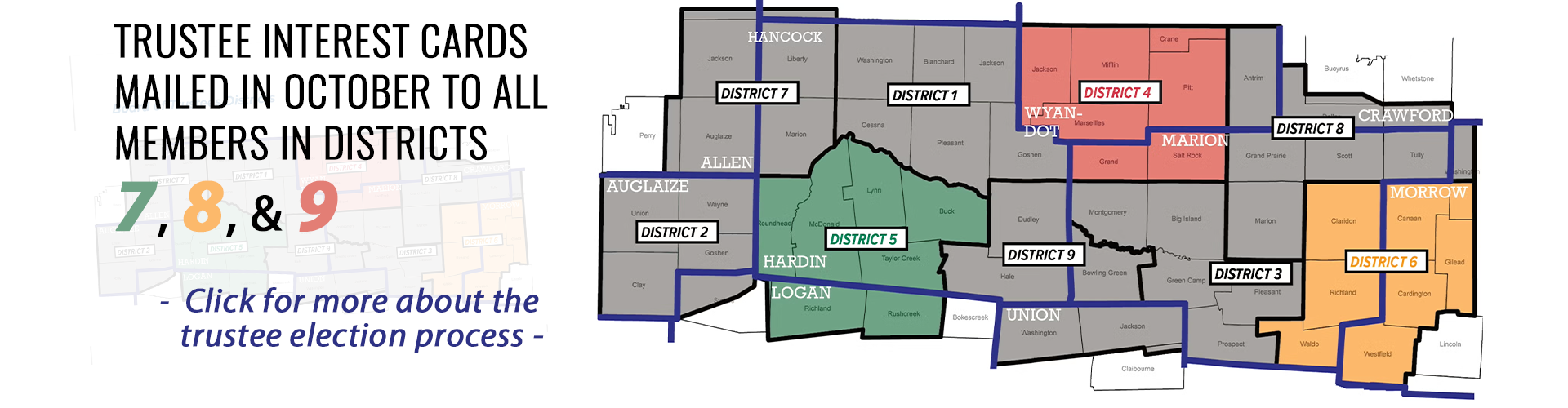 Trustee districts for election in 2024