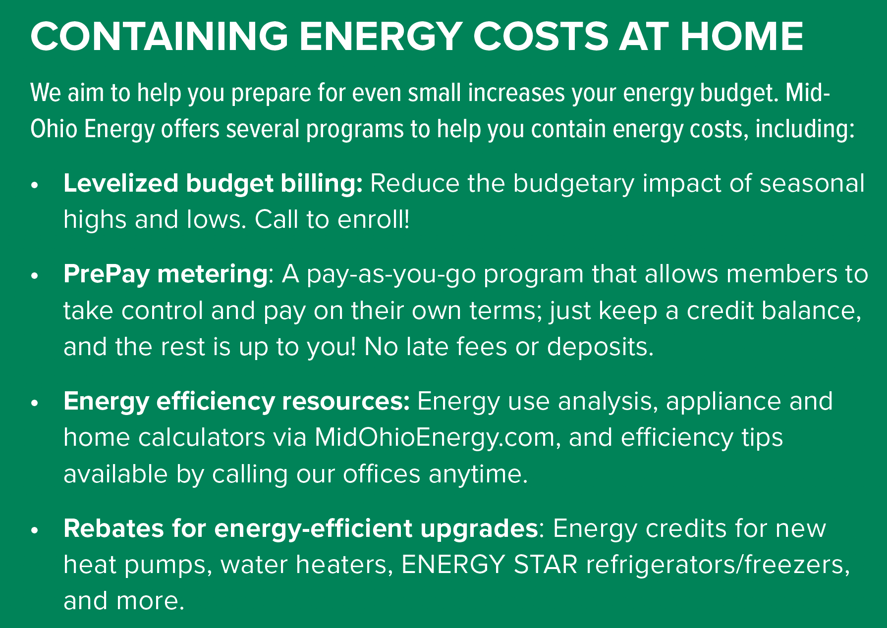 Containing Energy Costs